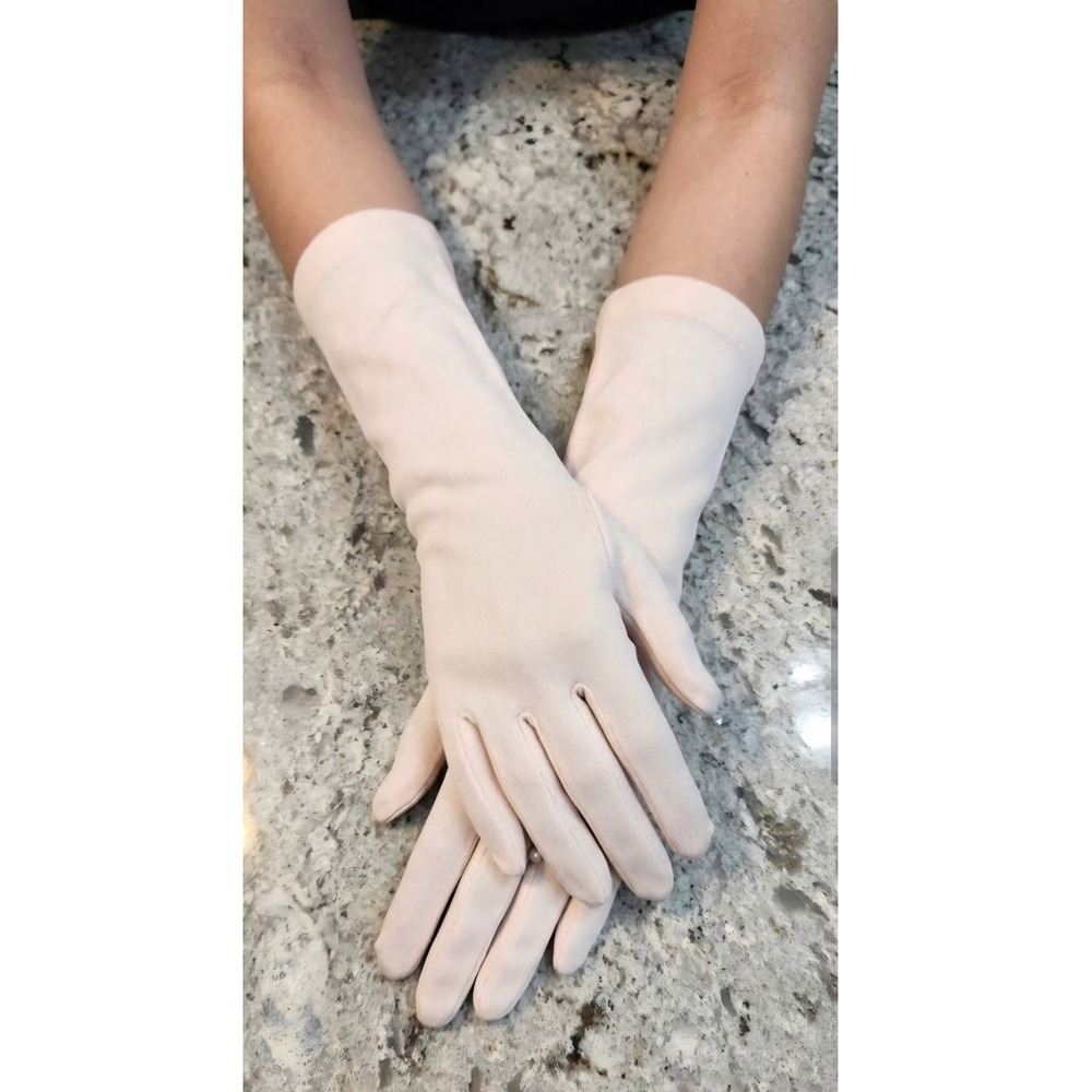 Vintage Girls Pink Formal Gloves Tea Party Flower Girl Dress Up 9 Inch